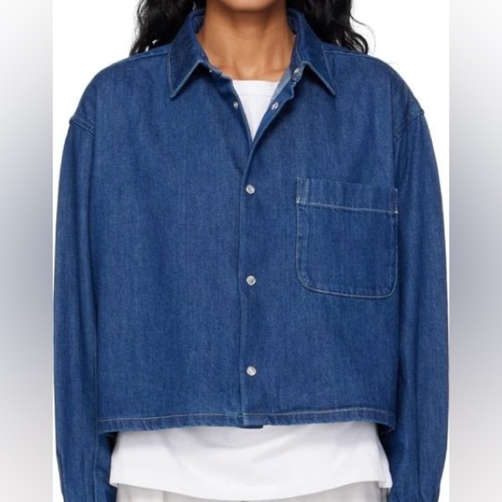APC Samantha Denim Jacket/Shirt in Washed Indigo - Picture 7 of 11